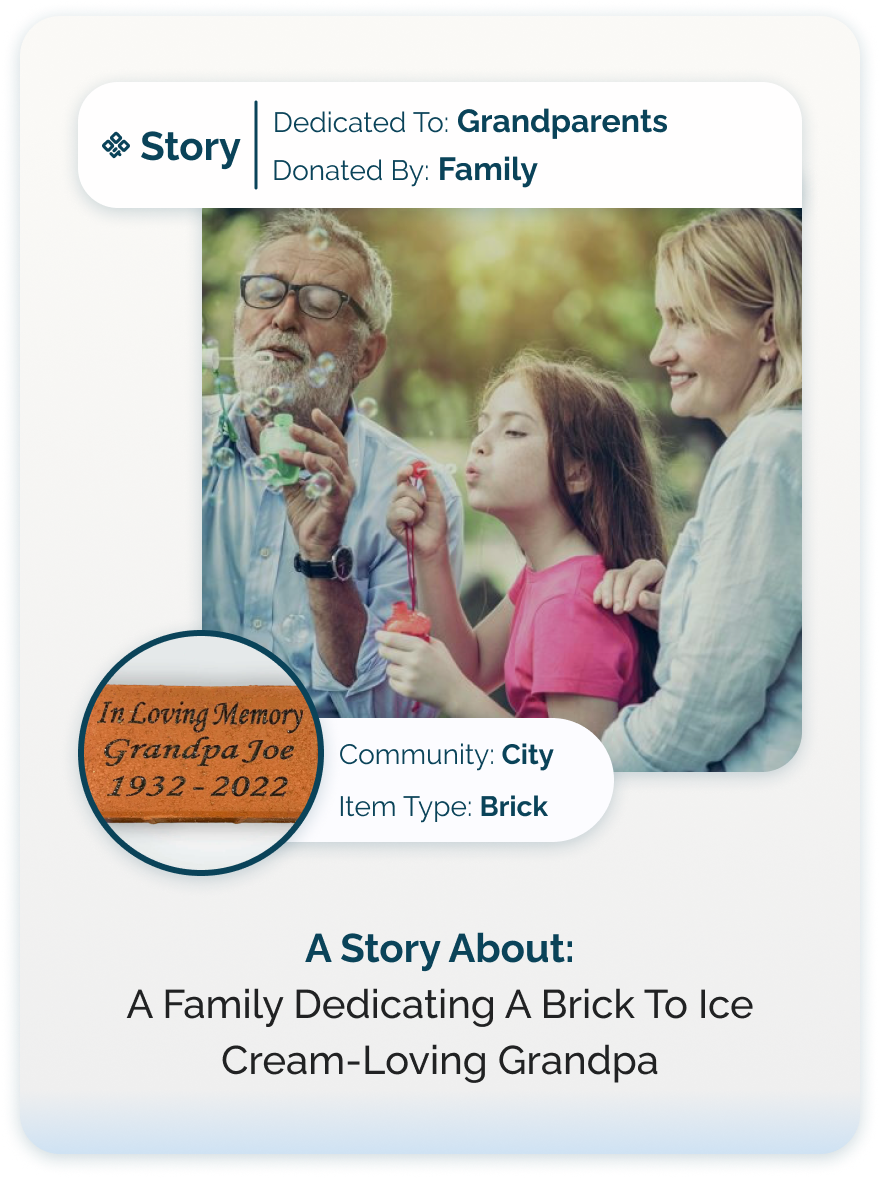 Parents Legacy Brick Story with SeeMyLegacy