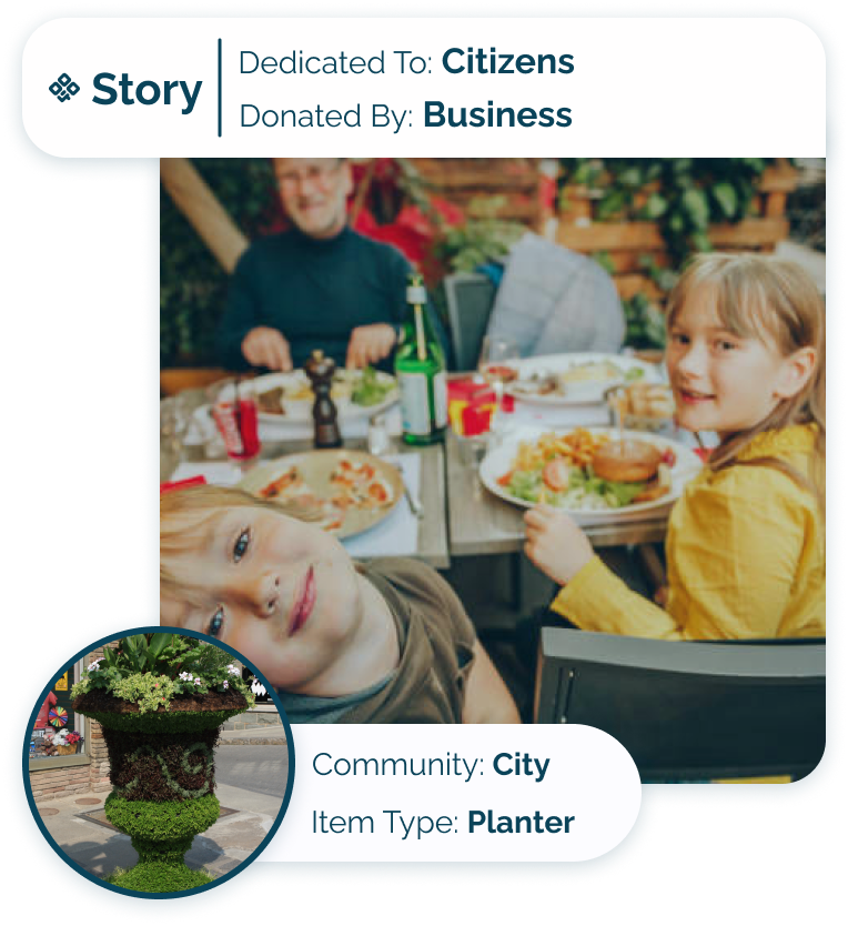Story Card - City - Local restaurant donating planter to community members