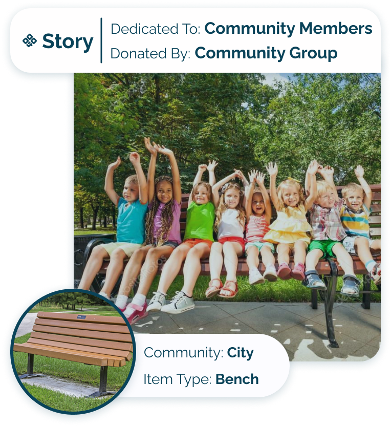 Story Card - City - PTA dedicating bench to class