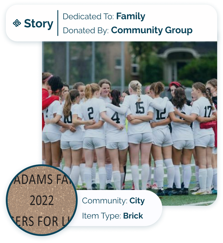 Story Card - City - Soccer family gets a brick from local soccer team for their generosity